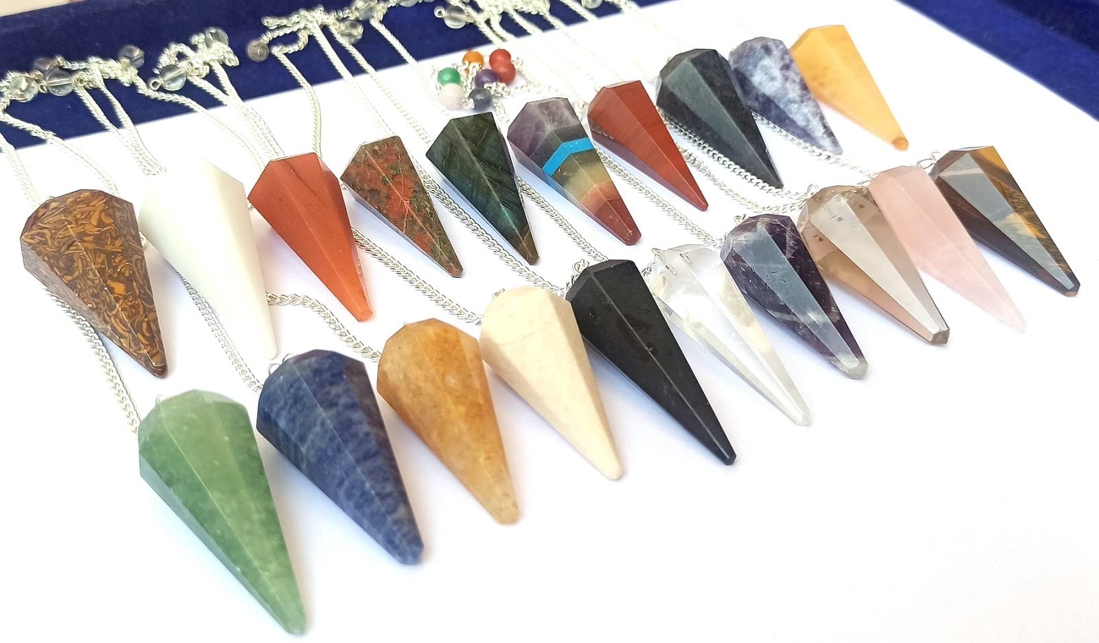 GEMSCITE Muchos péndulos de piedras preciosas a la moda, poderosos meditación psíquicos, éxito, regalo, Fengshui, prosperidad, salud, riqueza, reiki, radiestesia, energía, bienestar, cristal,