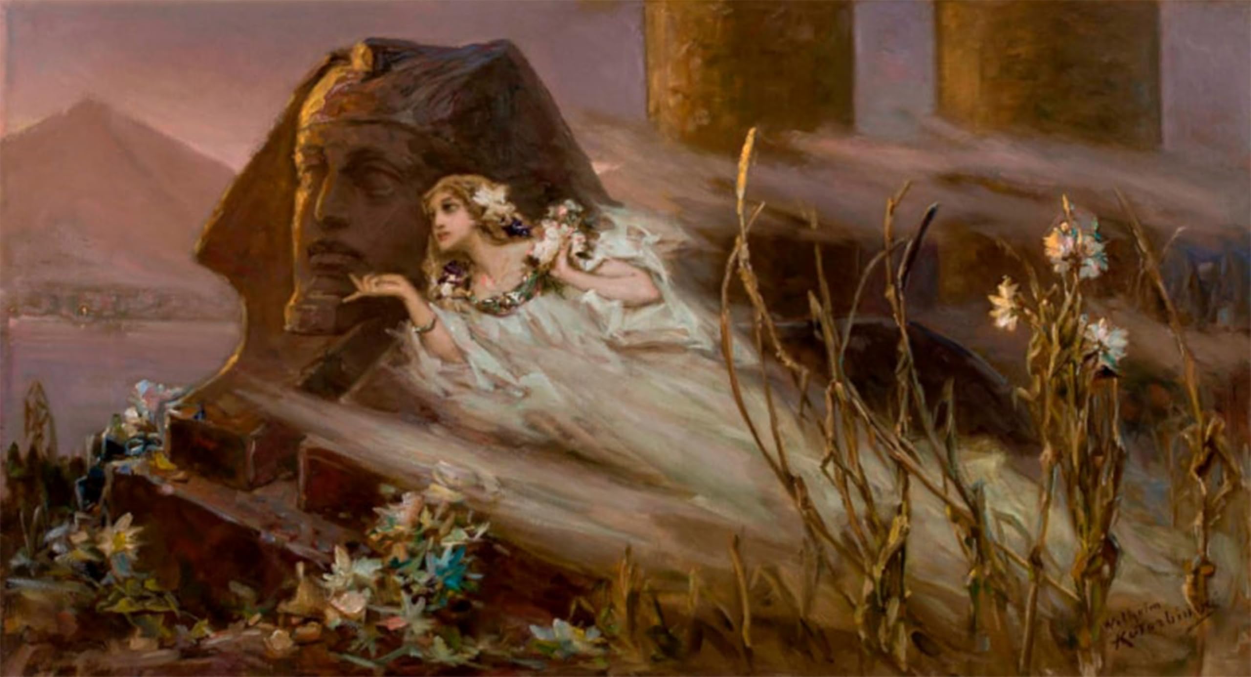 ARTXLXXBN Famous Painting Canvas Artwork Graffiti Print the Mist of the Nile by Wilhelm Kotarbinsky Portrait Canvas Image for Home Decor 60x90cm