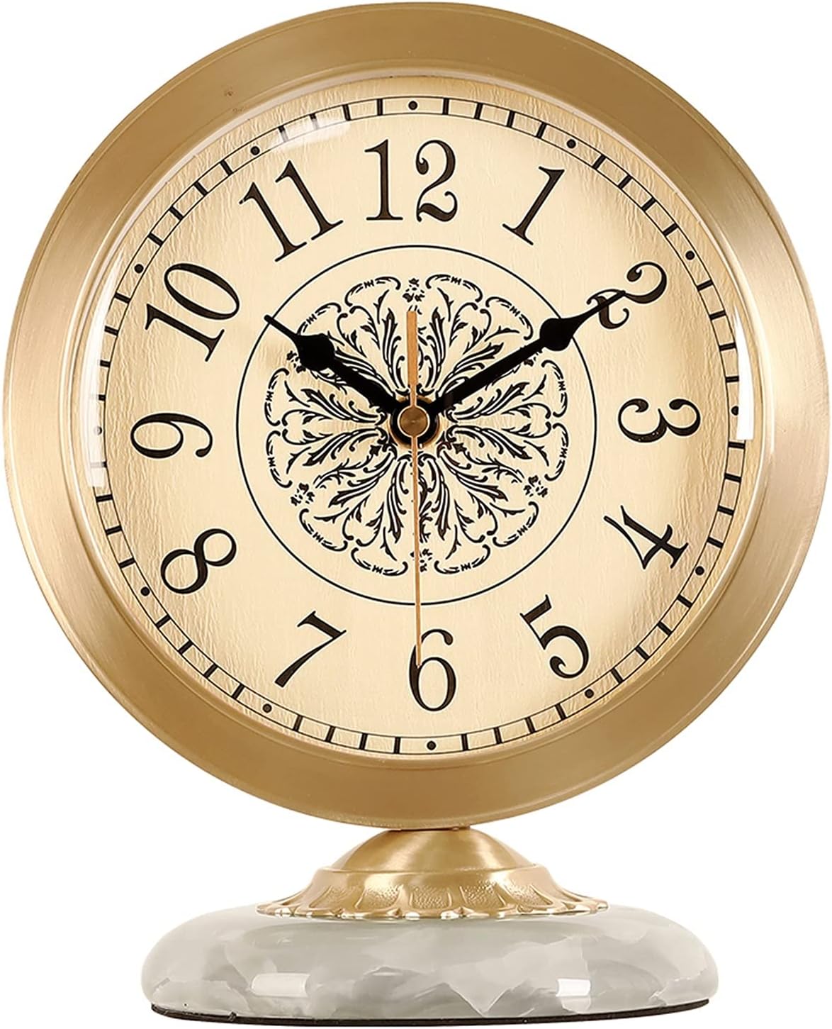 Table Clock Light Luxury Pure Brass Desk Clock Modern Minimalist Living Room Art Minimalist Bedroom Ornaments 7 Inch Table Clocks (Color : D) (A)