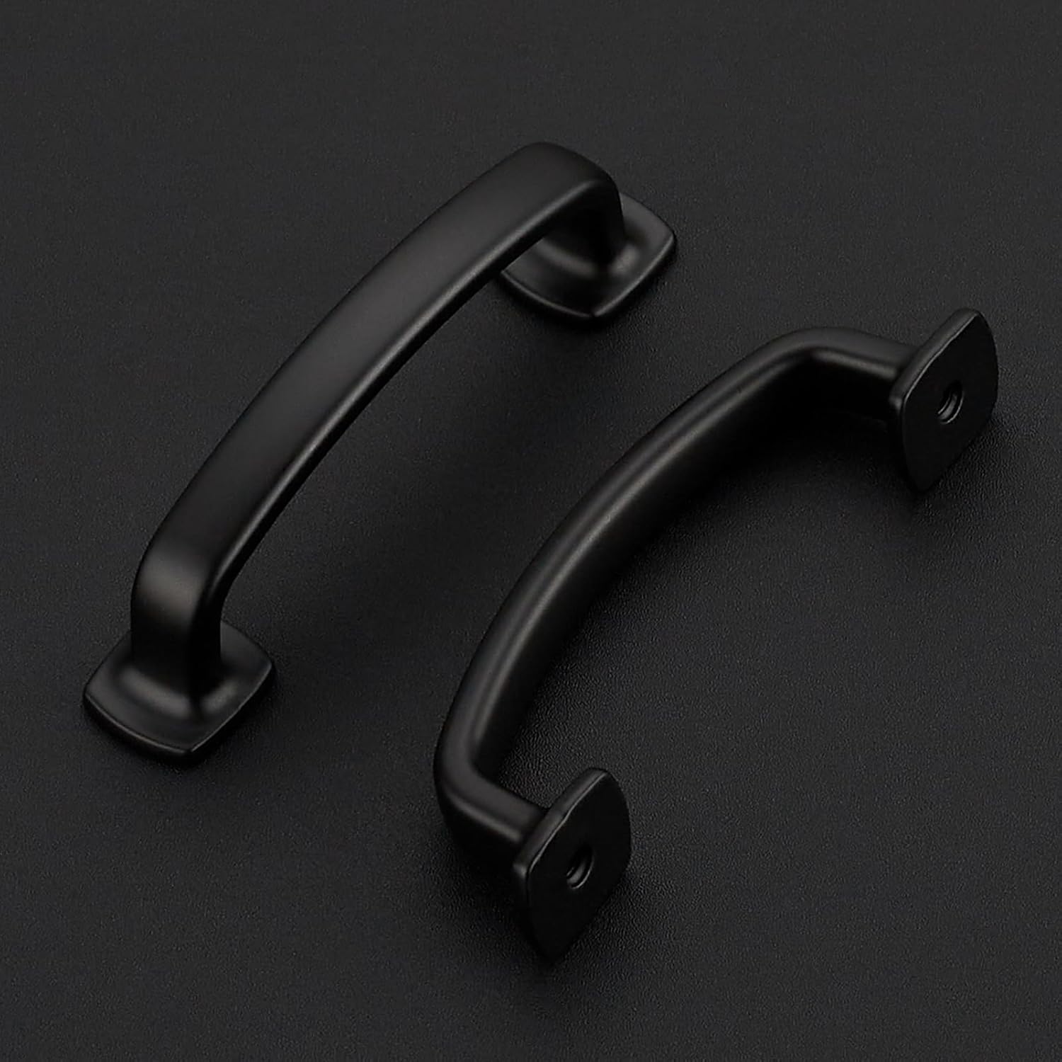 25 Pack Arch Cabinet Pulls - 3 Inch Drawer Handles Black Kitchen Hardware Curved Dresser Handles Solid Door Pulls for Cabinets