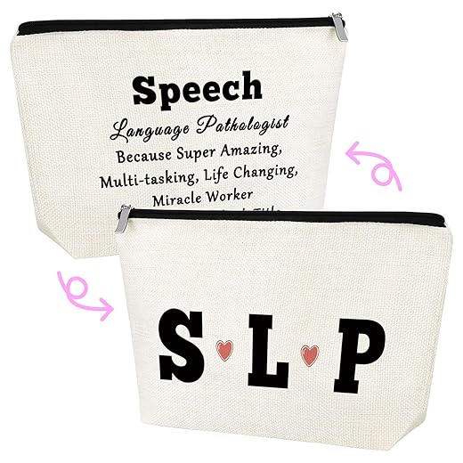 Appreciation Gift Speech Therapist Gift for Women Makeup Bag SLP Speech Pathology Gift Cosmetic Bag Speech Therapy Speech Language Pathologist Gift SLP Speech Pathology Gift for Speech Teacher Doctor