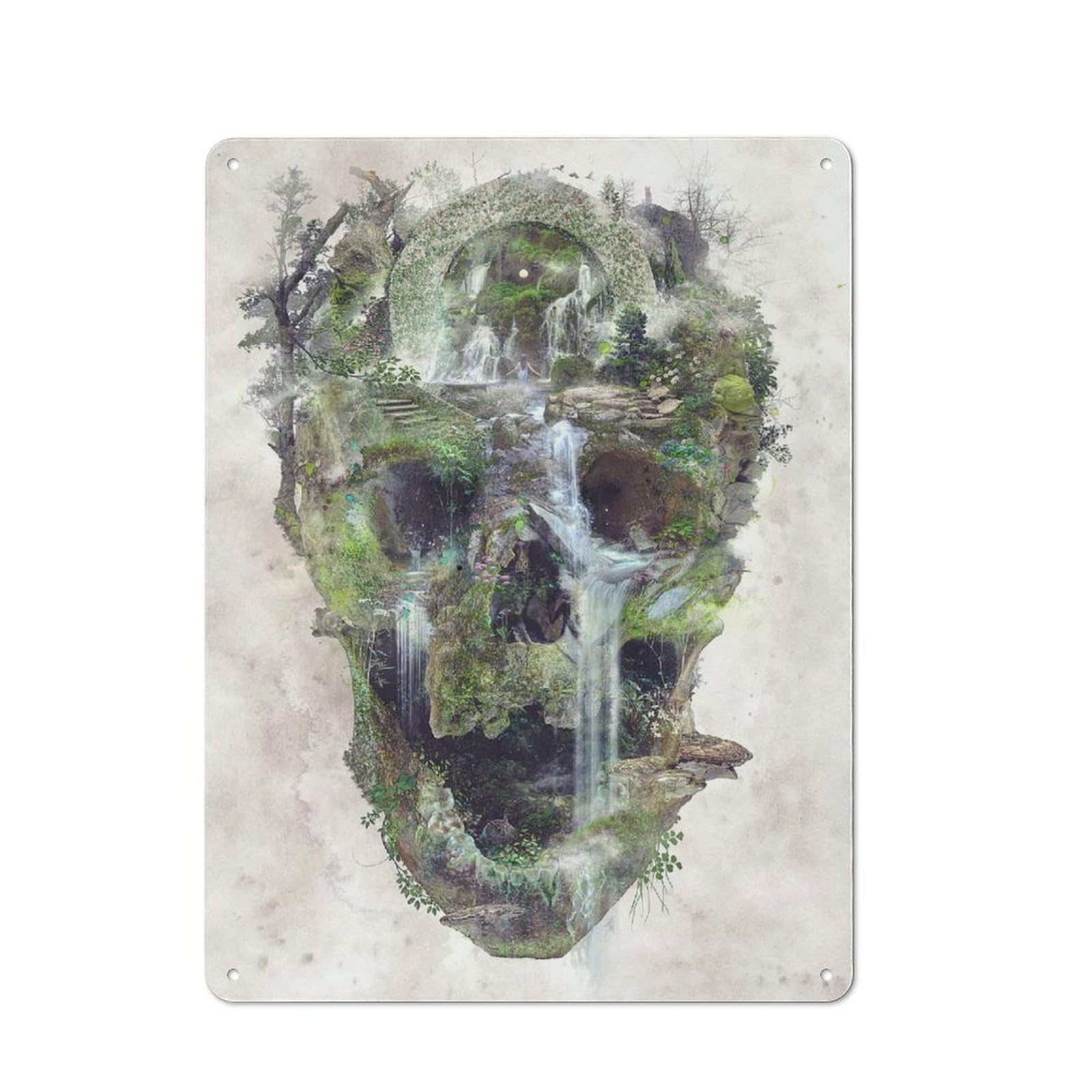 Skull of Saudade Metal Wall Plaque for Travel Lovers, Birthday, Housewarming Or Christmas Gift, 40x30cm