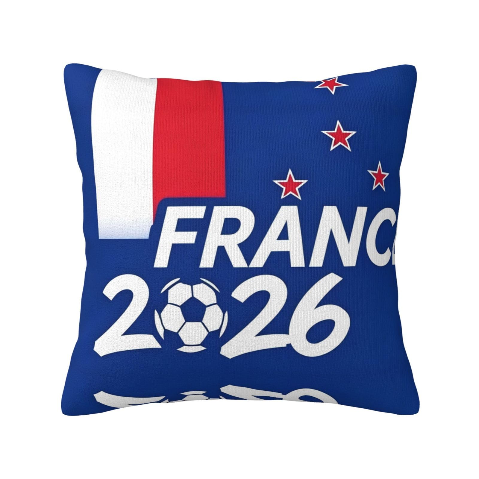 France-Flag Print Decorative Throw Pillow Covers for Sofa, Outdoor and World Cup Celebrations