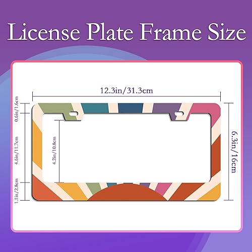 Miniatura 2 de Groovy Sun - Marco de matrícula de metal, aluminio, a prueba de óxido, accesorios de coche para nosotros, Canadá, estándar, mujeres, hombres, 2