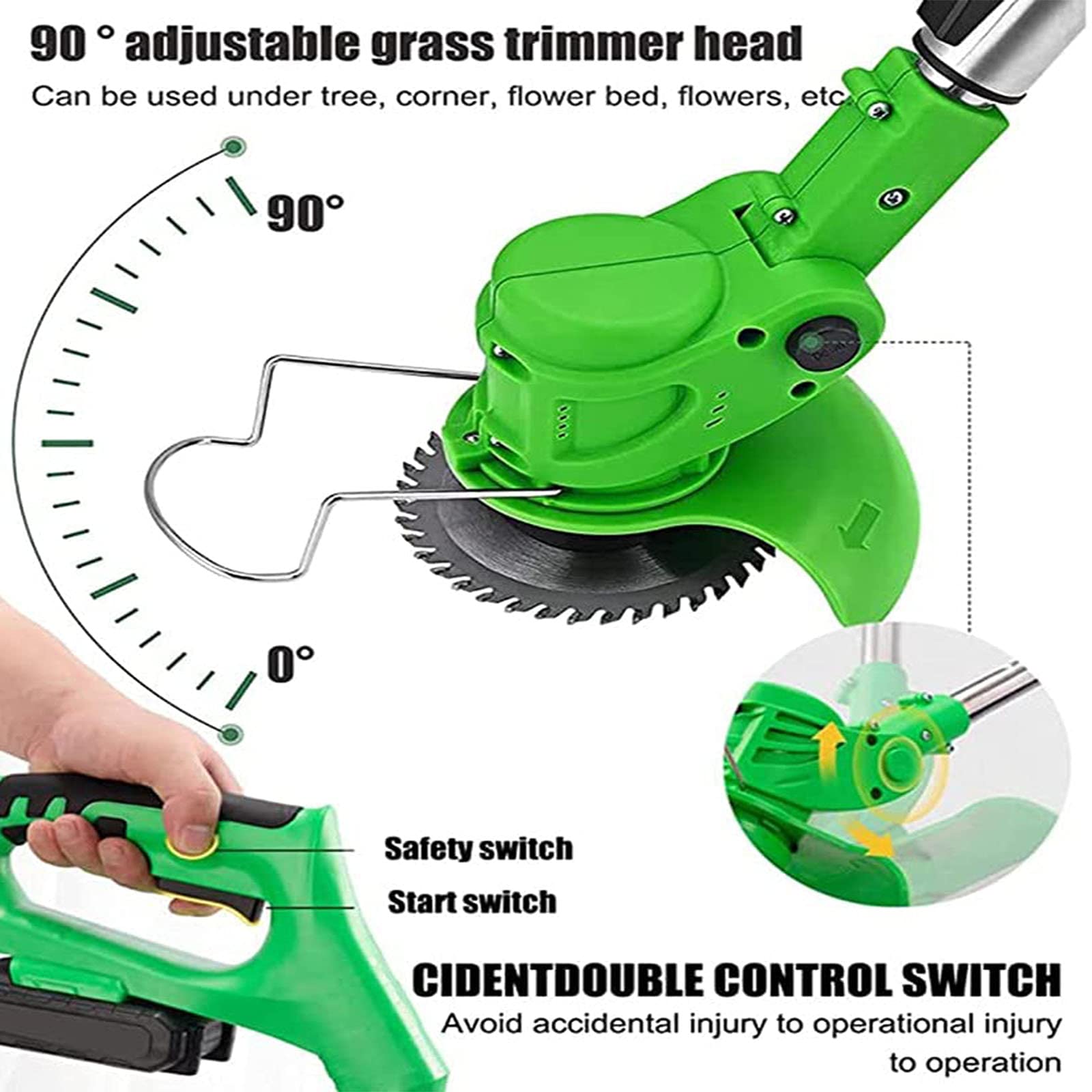 Cortacésped Inalambrico,24V Cortadora De Cesped Electrico A Bateria Recargable Iones De Litio,Cortadora Jardín Portátil para Hogar Jardinería,1 Battery