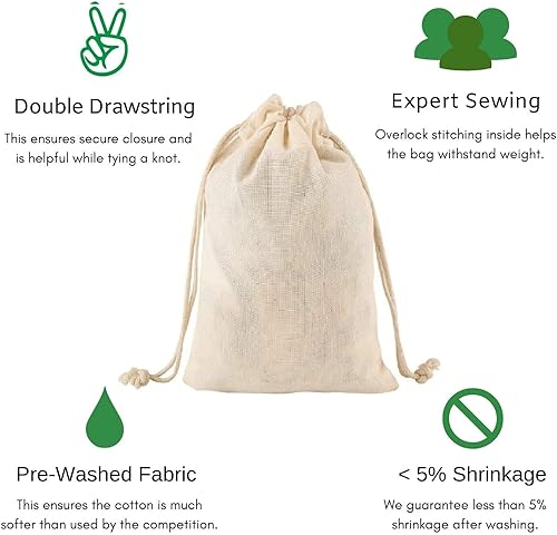 Miniatura 8 de BIG EVENTS Bolsa de lavandería de algodón para ropa  Organizador de viaje  Bolsa ecológica de algodón 100% puro con cordón  Tamaño grande  Bolsa de