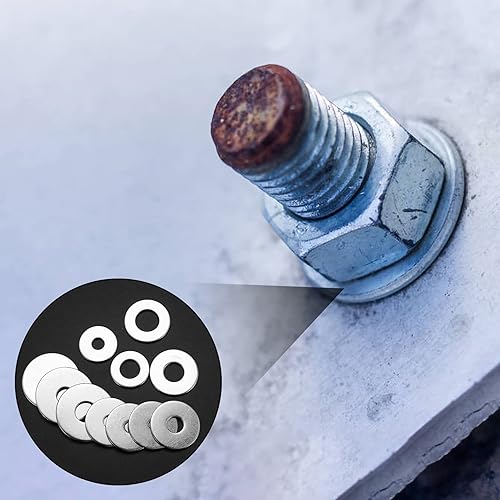 Miniatura 7 de 230 arandelas de guardabarros grandes de acero inoxidable, 15 tamaños, kit surtido para ensamblaje de barcos de automóvil, instalación de muebles,