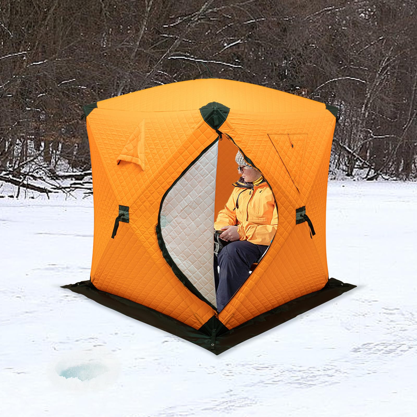 QualyQualy Ice Fishing Tent Insulated, Pop Up Ice Fishing Shelter