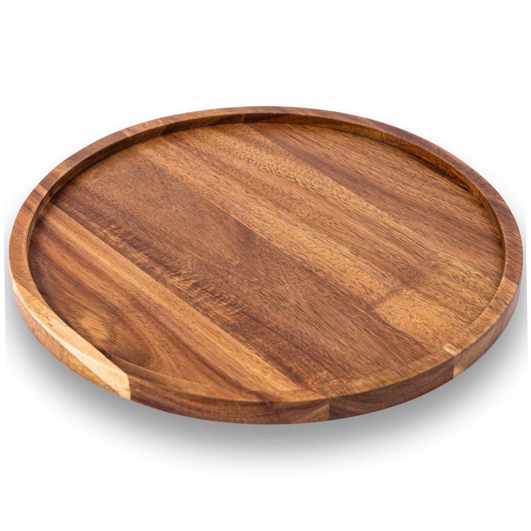 Planche de service ronde en bois de 14 pouces pour apéritif
