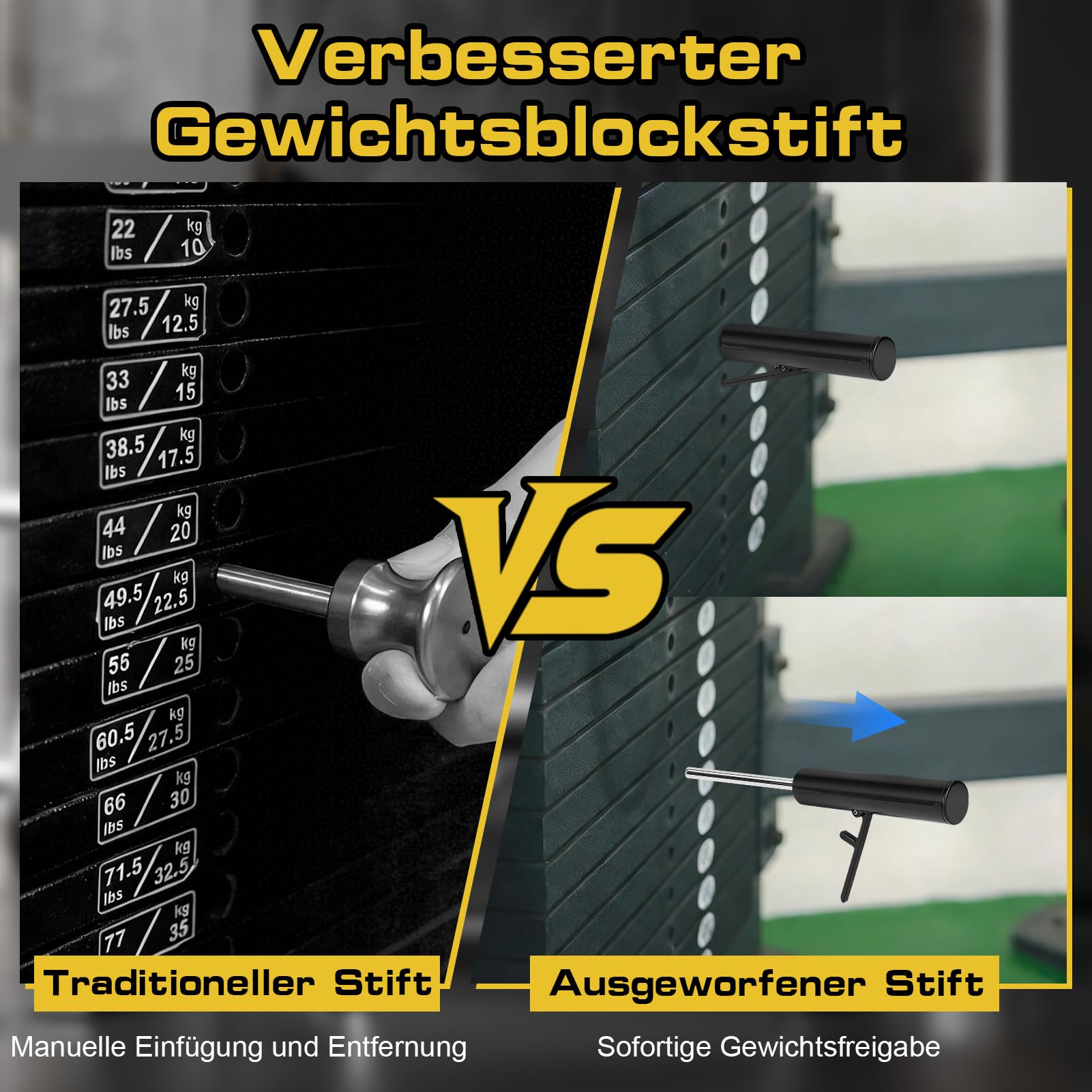 Stift Zum Abnehmen des Gegengewichts Im Fitnessstudio, ABS-Stahl-Gewichtsstapel-Maschinenstift für Fitnessgeräte, Geeignet für Krafttrainingsgeräte in Heim Fitnessstudios,