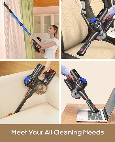 Miniatura 5 de Aspiradora inalámbrica, potente aspiradora de 45 minutos para el hogar, aspiradora ligera inalámbrica con tecnología avanzada de luz verde,