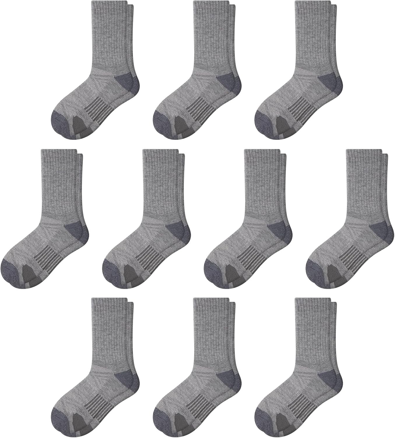 Comfoex Boys Sport Crew Socks For Kids 4-7 7-10 Years Old Athletic Calf Long Socks With Cushioned Sole 10 Pairs - Image 7