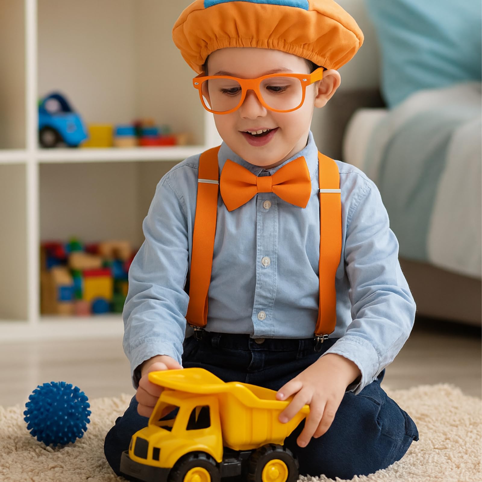 AYNKH Children's Engineer Costume Set, Role Play, Glasses, Bow Tie, Braces and Beret Hat Engineer Fancy Dress - Image 4