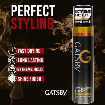 Gatsby Leather Set and Keep Spray, Extreme Hold, 250ml