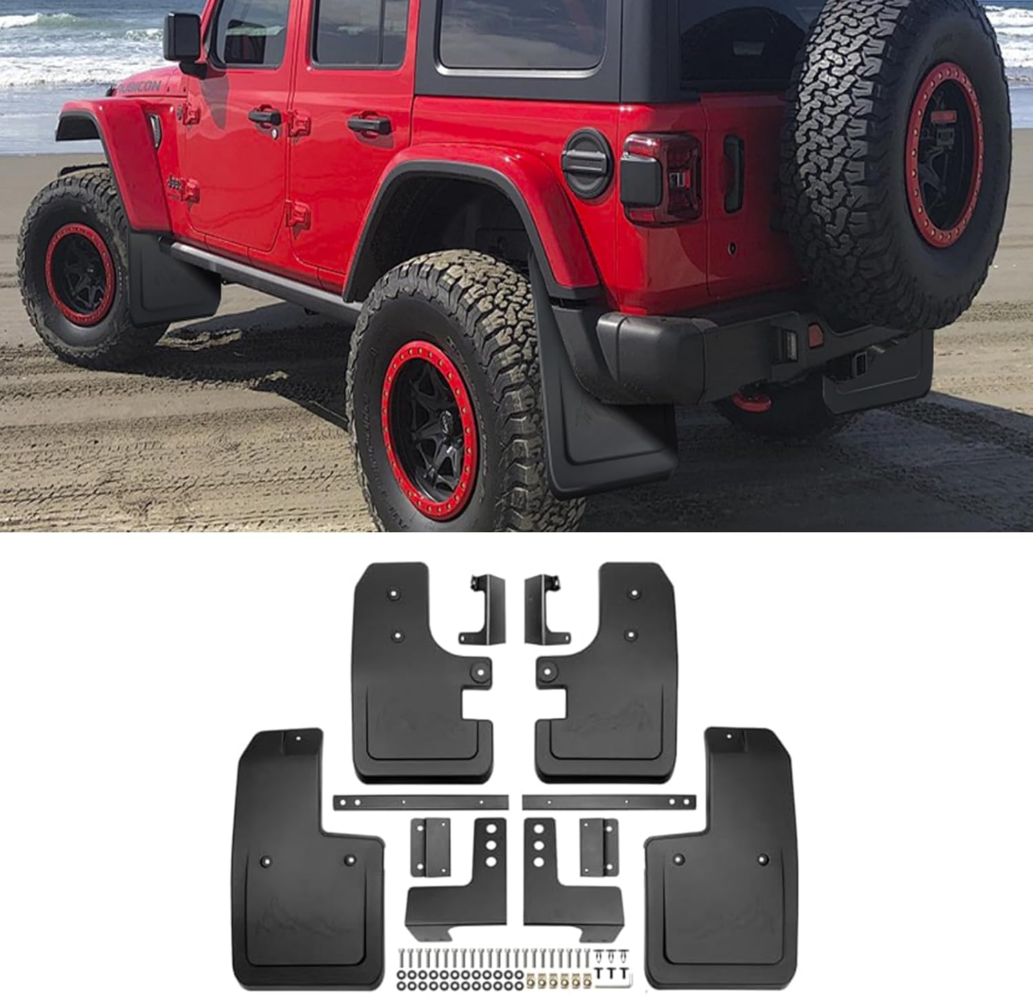 Mud Flaps Splash Guards Compatible with Ford Bronco 2-Door & 4-Door 2021–2024 No-Drill Front & Rear Mudguards Set of 4 Durable Off-Road Accessories