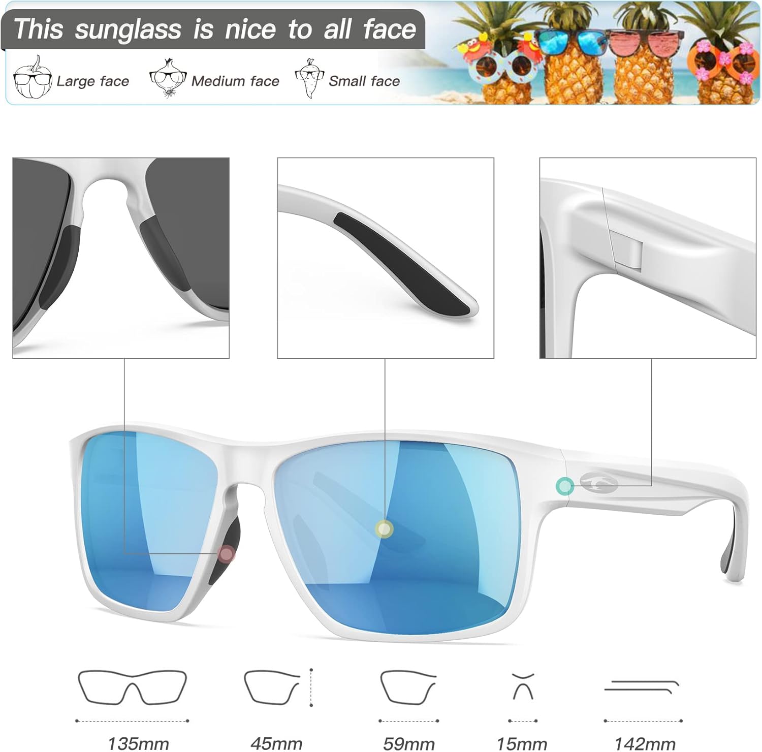 Floating Polarized Sunglasses, Water Sports Sunglasses for Men and Women