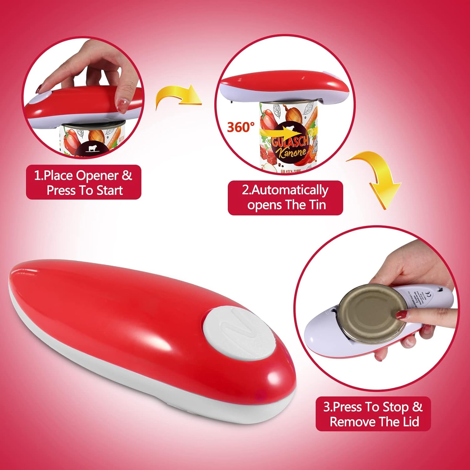 Electric Can Opener, Can Opener Smooth Edge,Stainless Steel a Simple Push Automatic Electric Can,Best Kitchen Gadget for Arthritis : Home & Kitchen