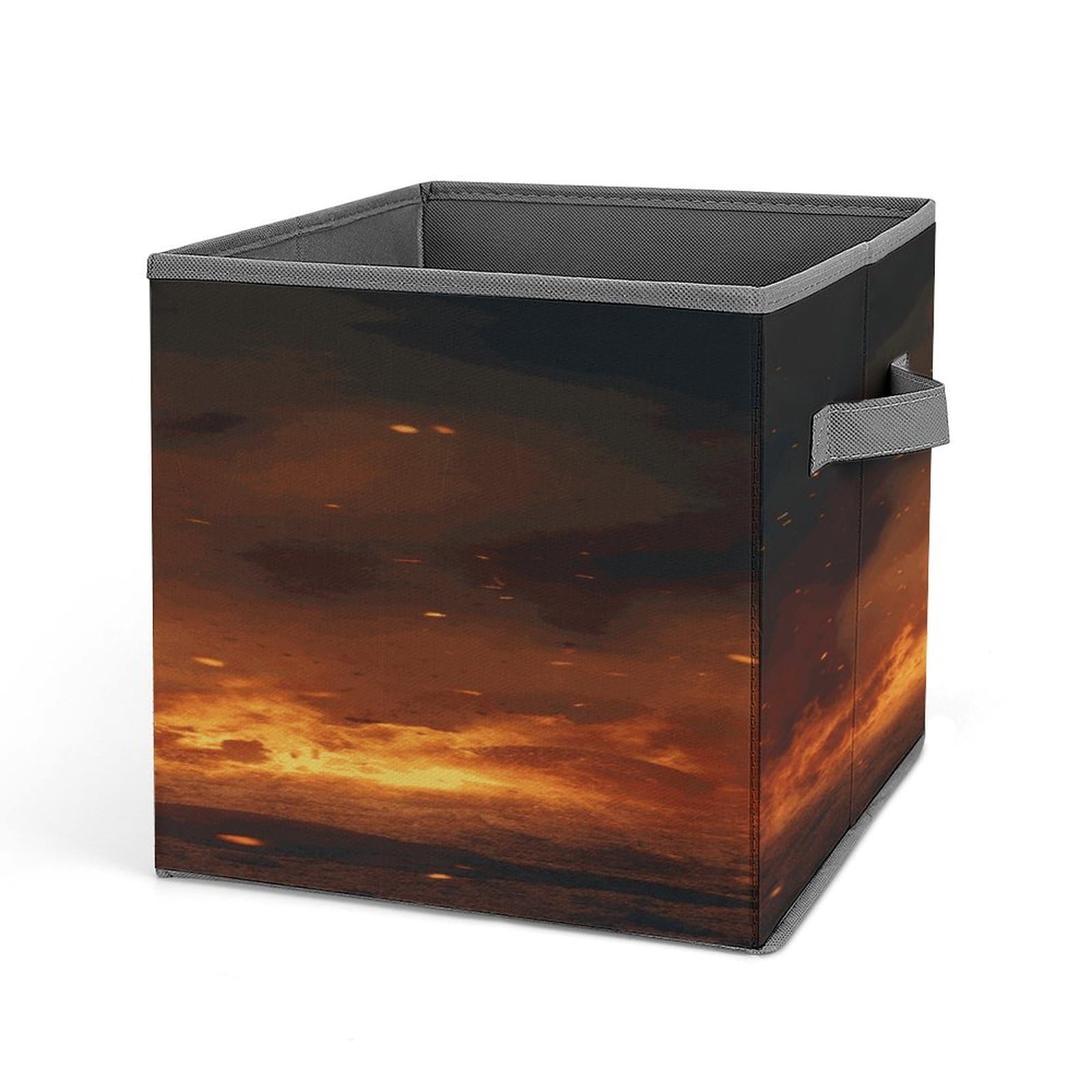 Fodpand Style Flame Horse Storage Cubes Foldable Decorative Fabric, Storage Bins Baskets With Handles, Closet Organizers And Storage For Home, Office,Closet, Clothes