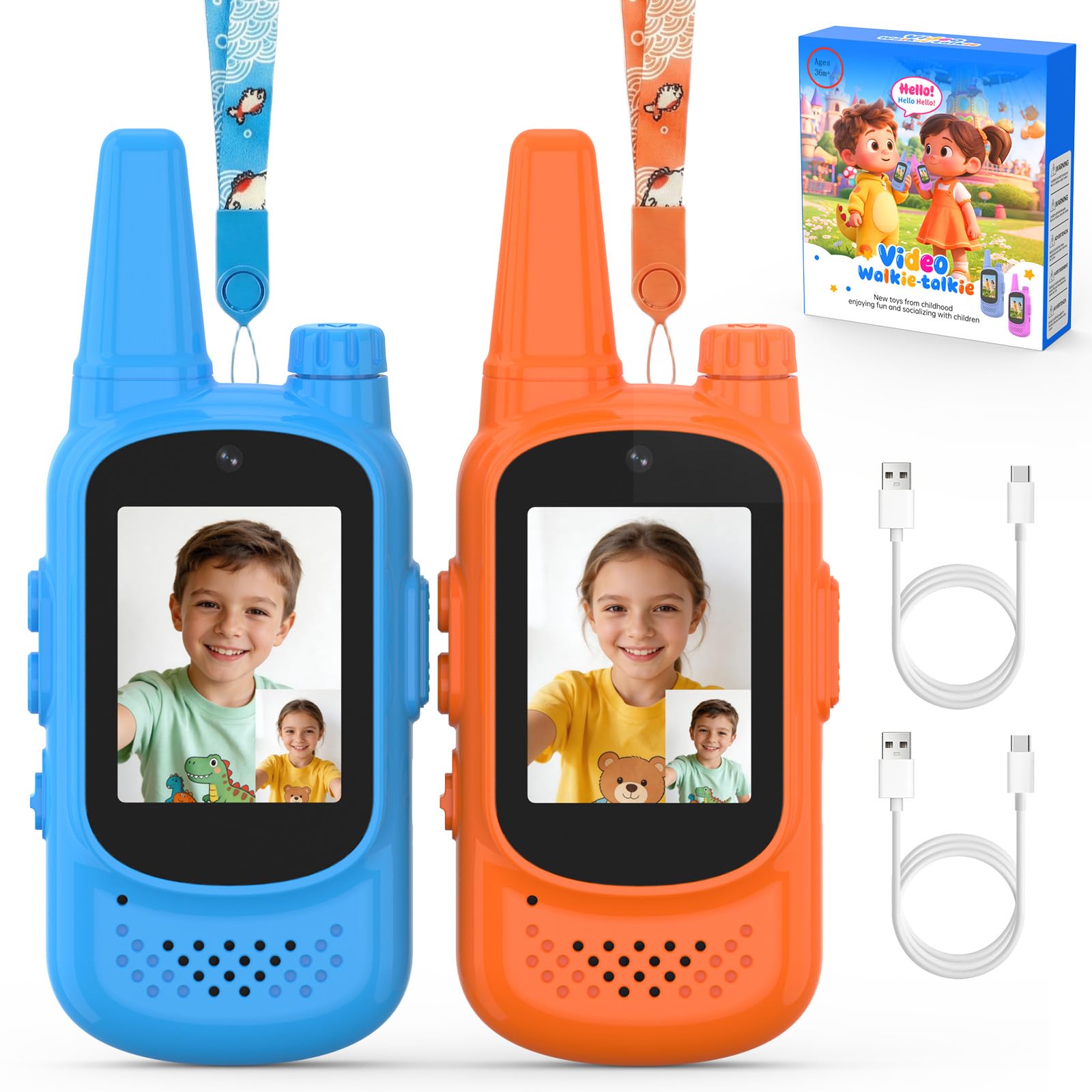 Video Walkie Talkies for Kids with Camera & 2.0" LCD, Rechargeable Kids Walkie Talkies with Voice Changer, Long Range Indoor Outdoor Toys for Boys Girls Age 4-8, Birthday Gifts for Girls Boys