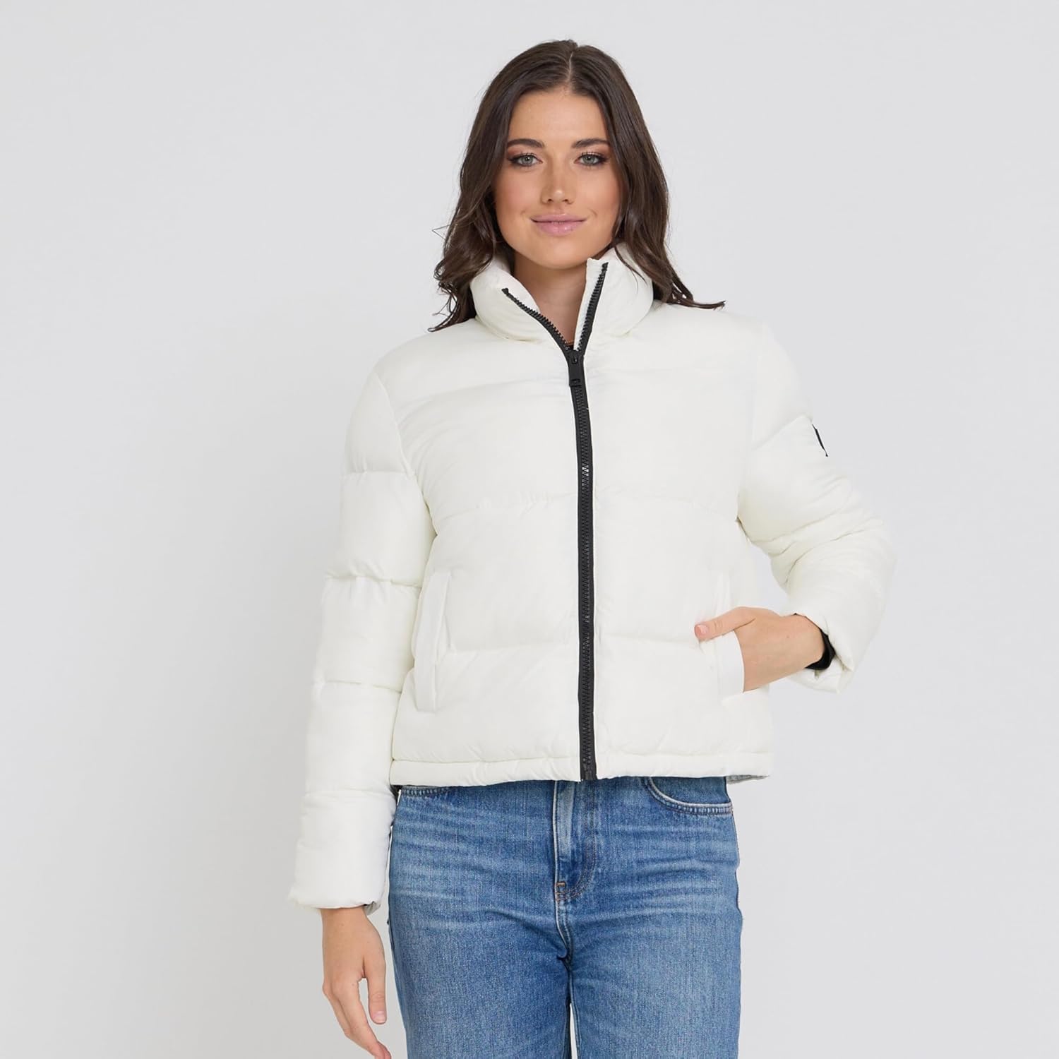 Steve Madden Cropped Puffer Jacket, Warm Winter Coats for Women, Trendy Cute Winter Jackets for Women