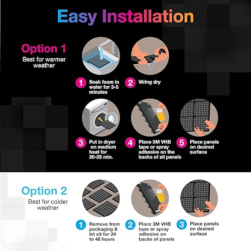 Miniatura 6 de Paneles de espuma acústica de 2 x 12 x 12 x 12 pulgadas, absorción acústica de sonido, aislamiento acústico para el hogar, la oficina o para