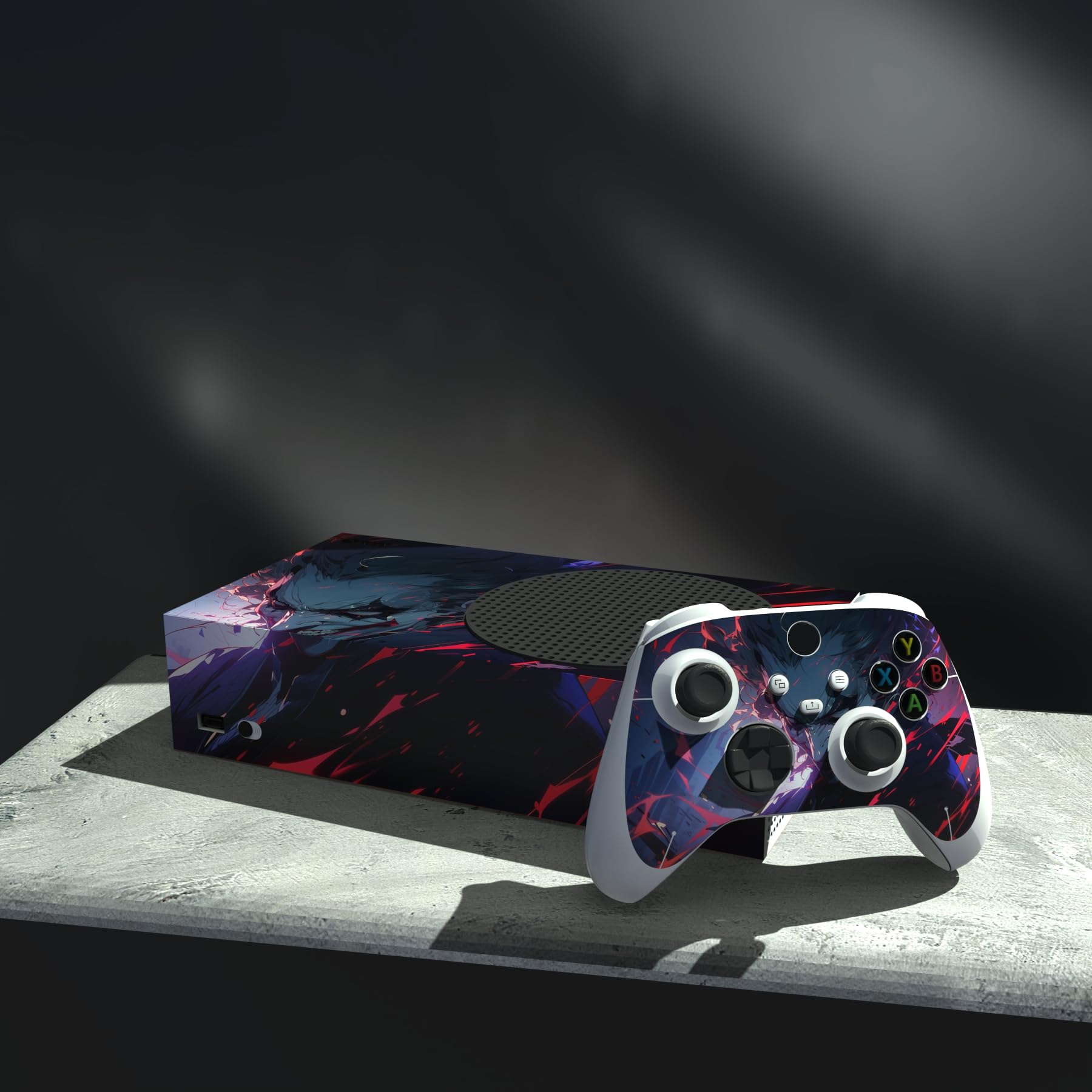 PlayVital Pegatina Completa para Xbox Series S - Vinilo Adhesivo Skin Decal Cover para Consola y Mando, Resistente a Arañazos, Fácil de Aplicar y Retirar, Diseño Personalizado (Payaso Malvado)