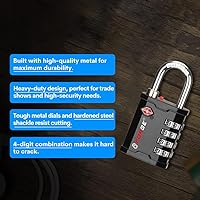 Vista 6 de Forge 4-Digit TSA Approved Travel Locks – Heavy-Duty Combination Padlock for Travel, Gym, Pelican Case. Black 2-Pack.