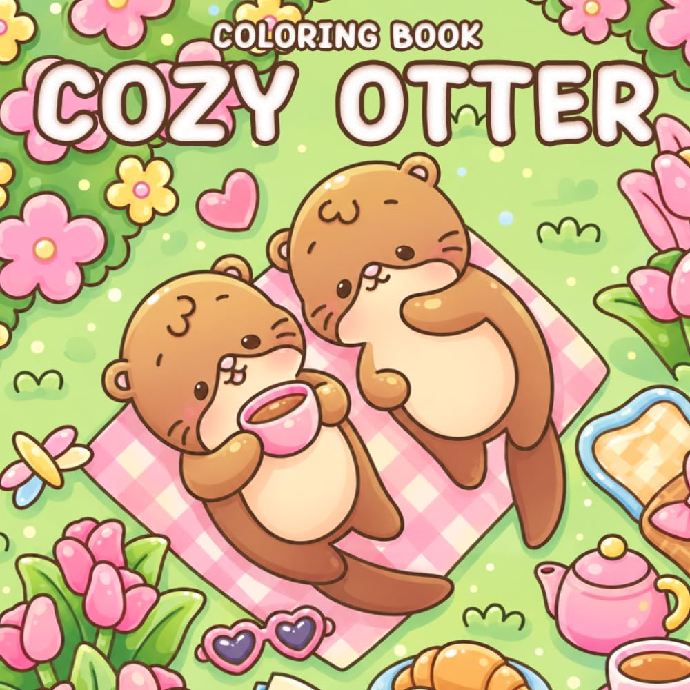 Cozy Otter Coloring Book: Adorable Friends Coloring Pages Featuring Woodland Animals, Fantasy Moments, Peaceful Nature Scenes for Adults and Teens to Unwind