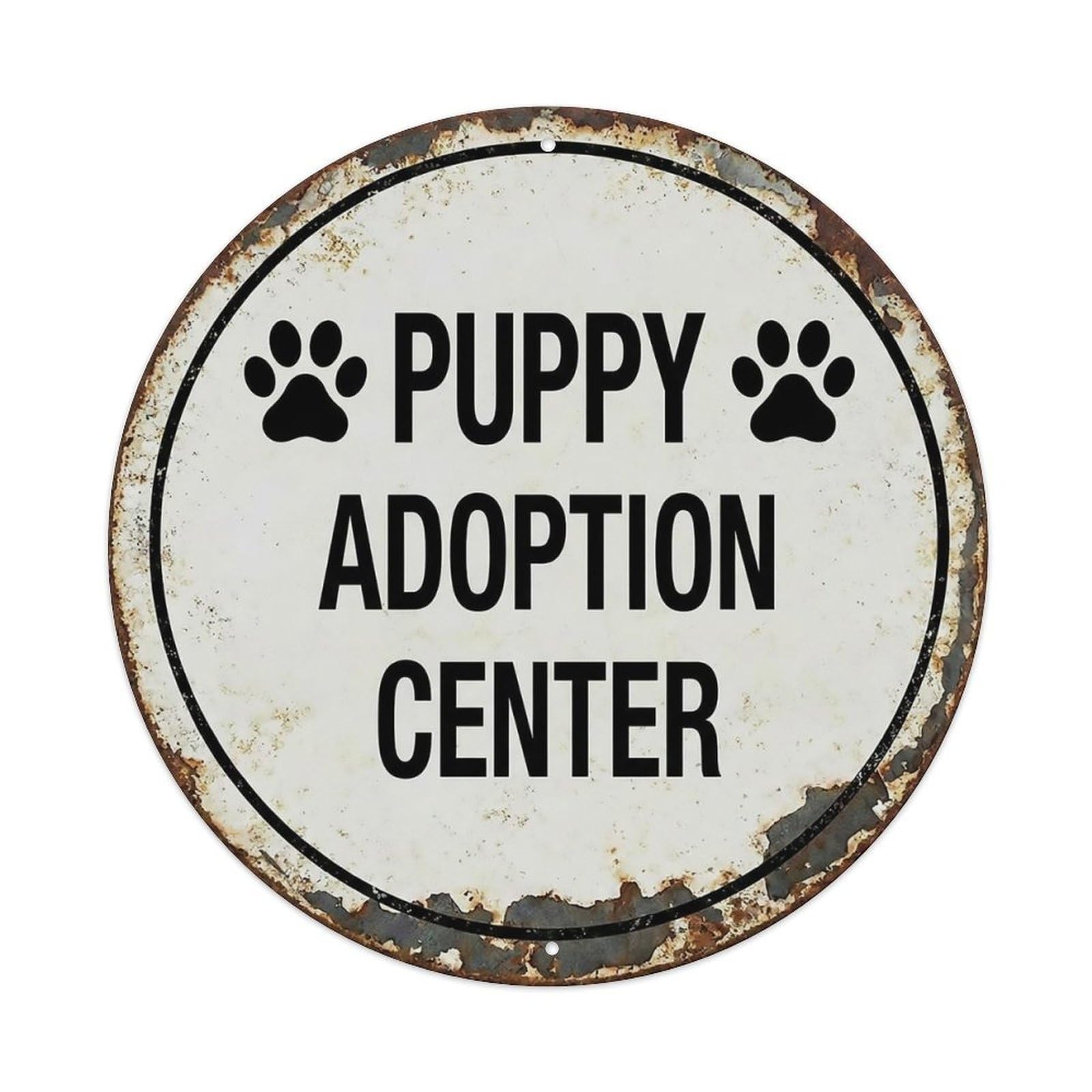 Vintage Puppy Adoption Center Haven Metal Tin Sign