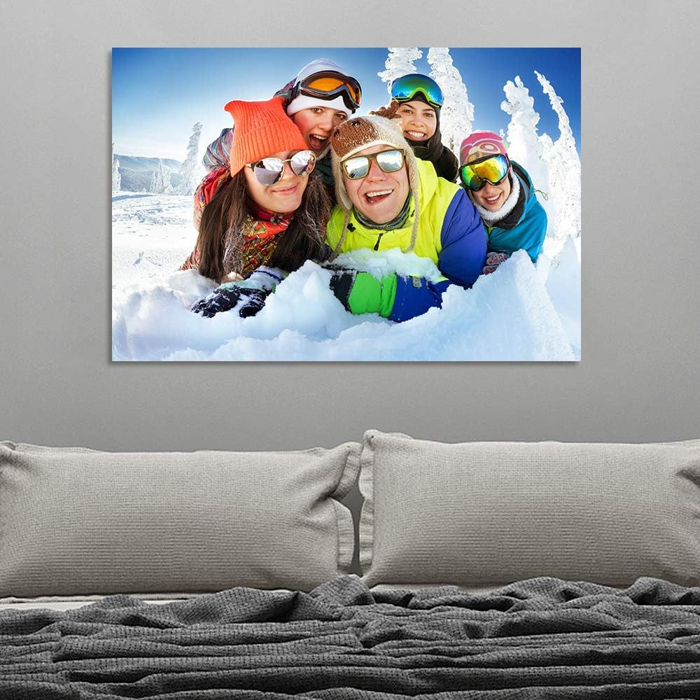 SENEW Custom Canvas Prints with Your Photo, Personalized Pictures Canvas Wall Art for Bedroom, Living Room, Wedding Baby Pet Family Picture Framed Wall Art (48" x 32")