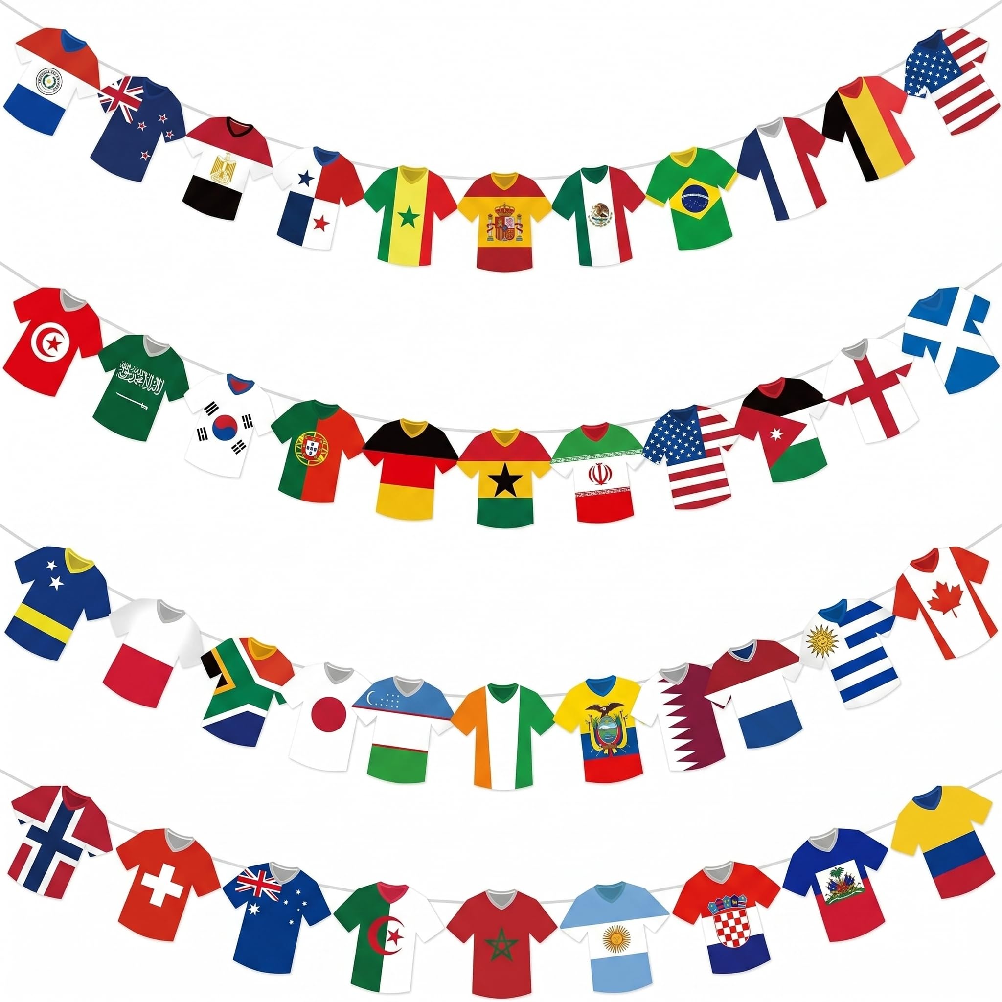 World Cup Football 2026 Decorations Banner Jersey Flags, Football World Cup 2026 Party Supplies, World Cup Wall Decor 2026 for Home Office Pub, Soccer Watch Party Decorations for Fans, BBQ