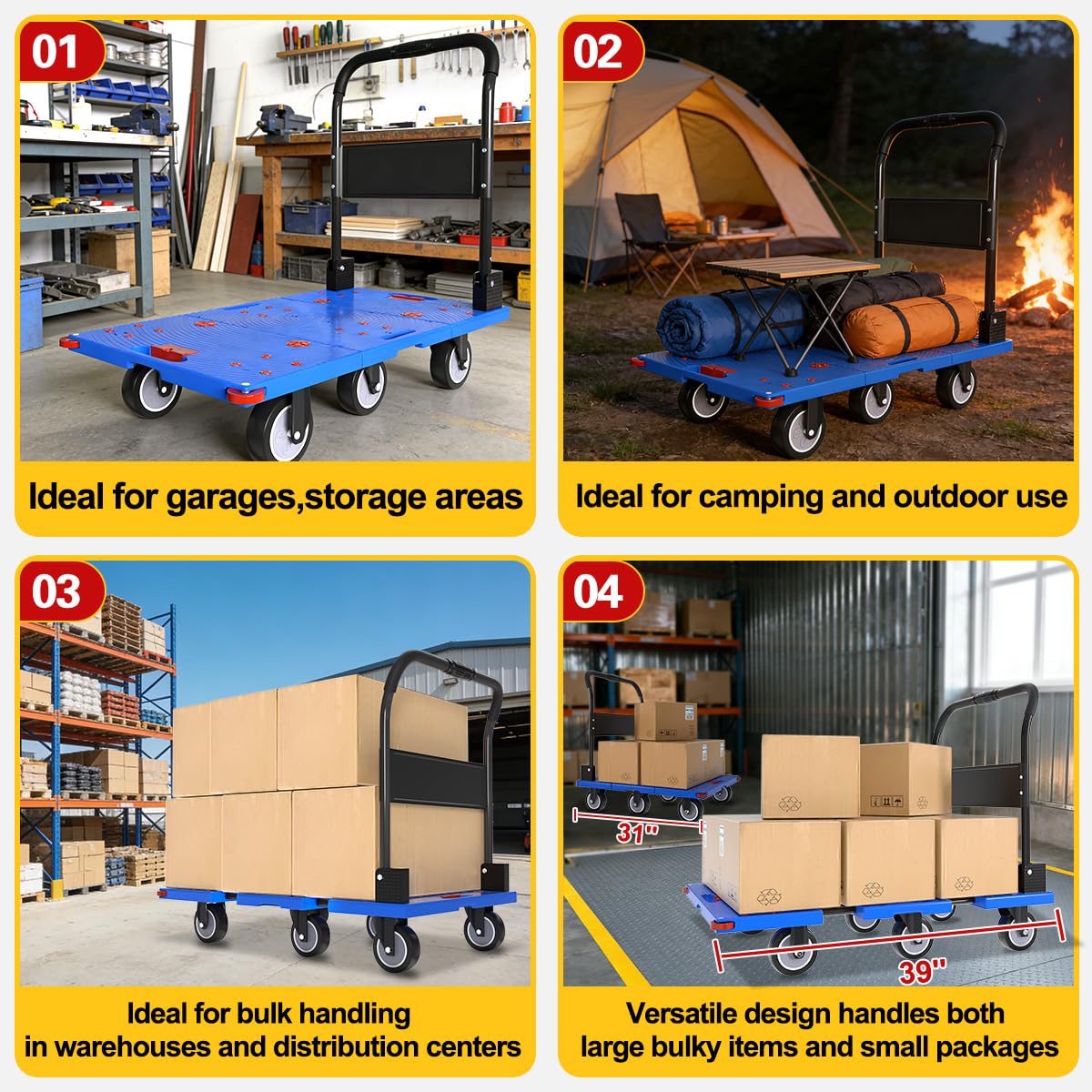 Heavy Duty Folding Platform Cart - 1323 lbs Capacity -7 Heavy Duty Folding Platform Cart - 1323 lbs Capacity -7