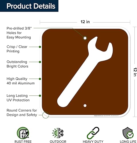 Miniatura 6 de Mechanic Graphic Sign, 12x12 Inches, Rust Free .040 Aluminum, Fade Resistant, Made in USA by My Sign Center