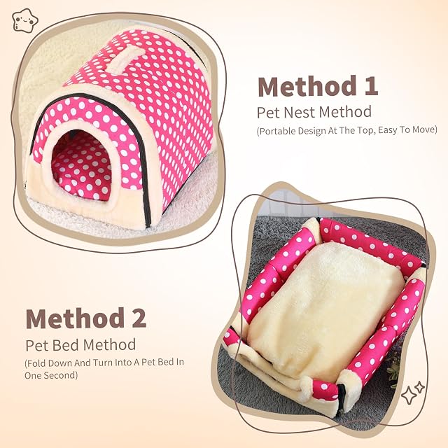 Foto 4 de 7 de PETCUTE Casa Cama para Perros Casa para Mascotas Caseta para Perro Gato Interior con Cojín removible
