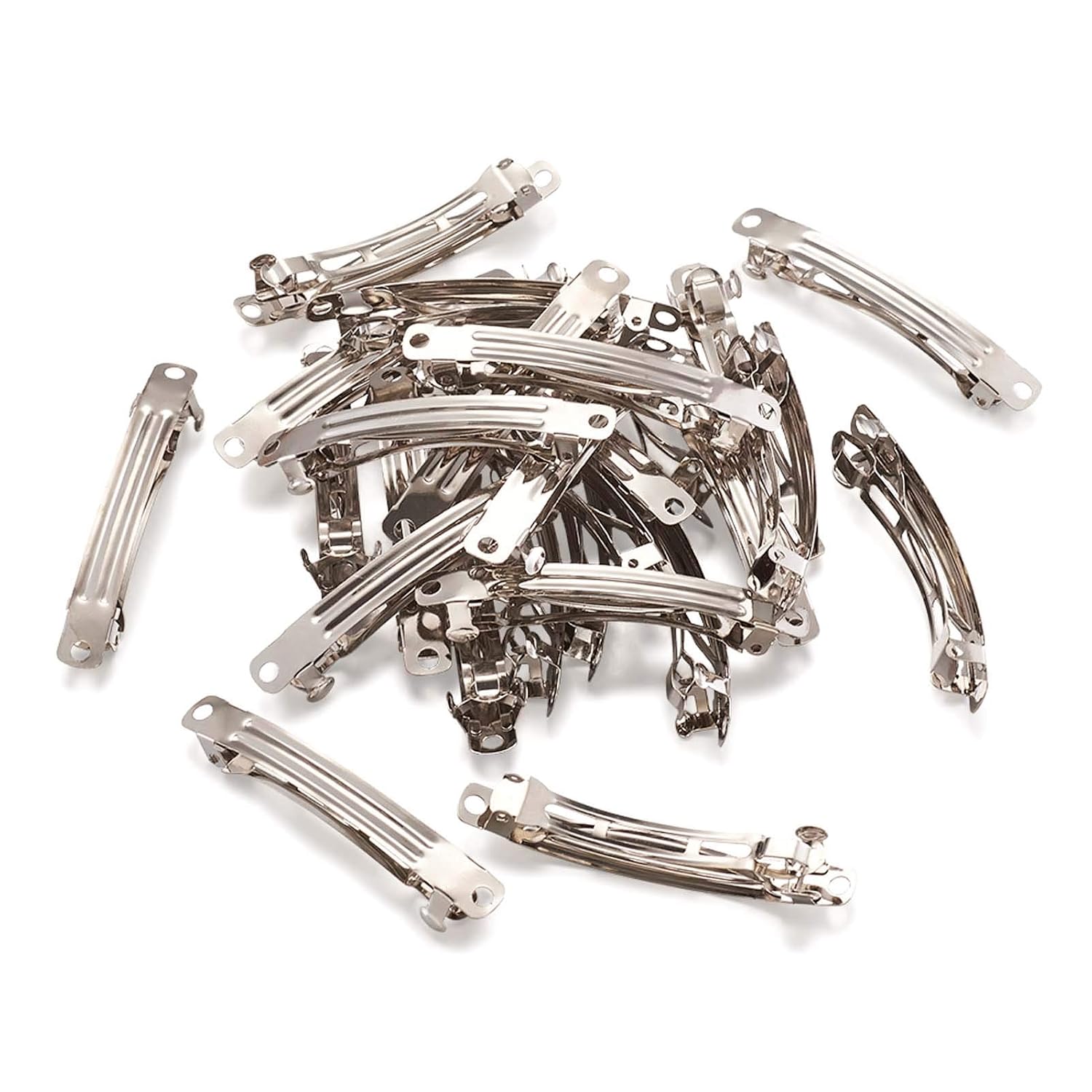 20Pcs Iron Hair Clip 59x6mm Metal French Hair Barrette Platinum for DIY Hairbow Jewelry Making image 3