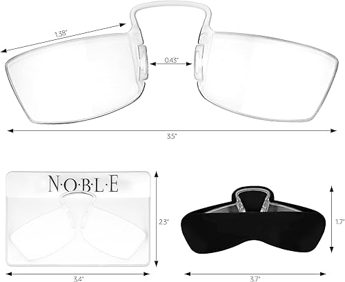 Miniatura 3 de Noble - Gafas de lectura pequeñas (paquete de 3)  Lectores sin montura con 3 portatarjetas de crédito y 1 funda para teléfono celular  Trucos con