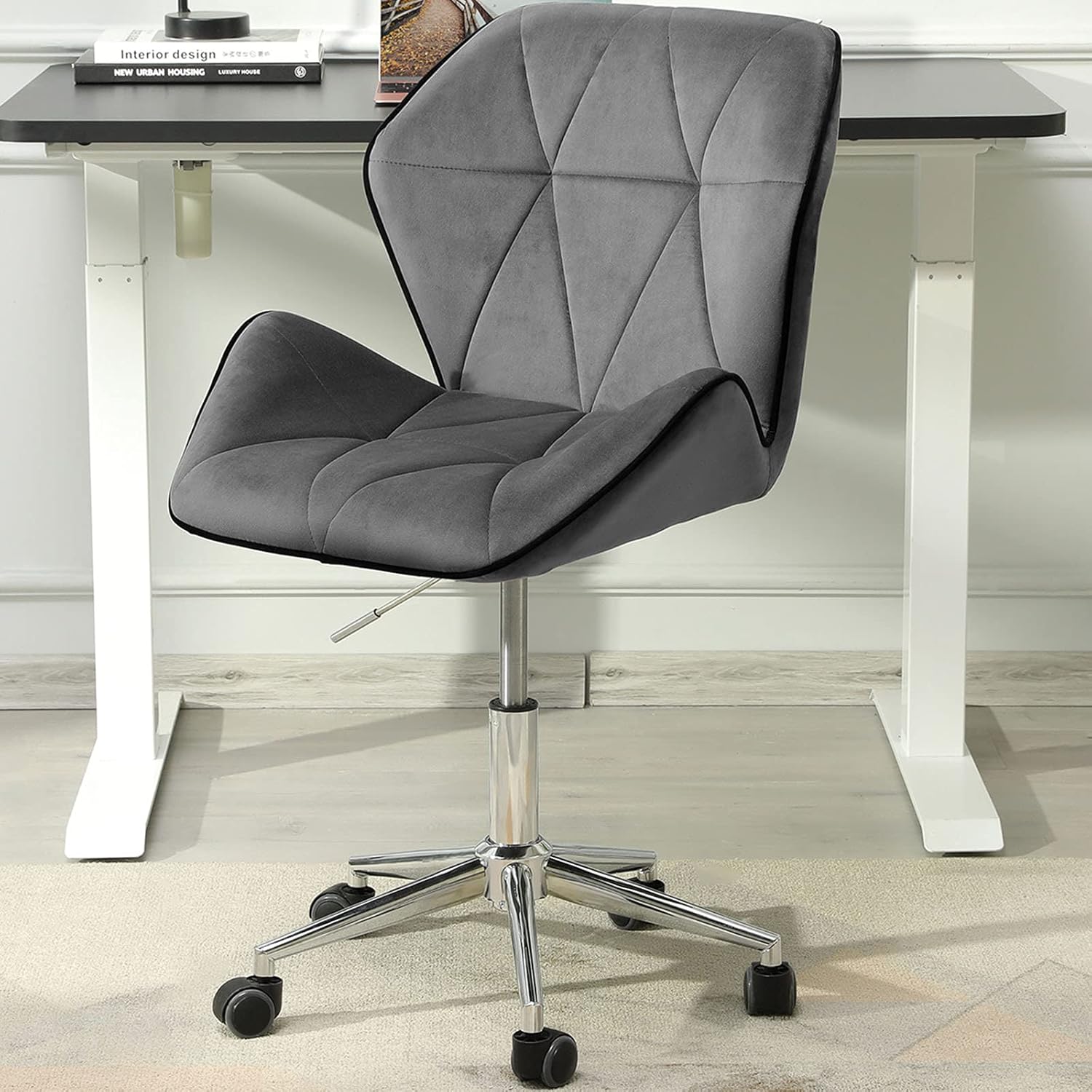 Buy Dictac Desk Chair Armless Office Chair Velvet Home Office Chair With Wheels Fabric Computer Chair Mid Back Adjustable Swivel Task Chair Buy Dictac Desk Chair Armless Office Chair Velvet Home Office Chair With Wheels Fabric Computer Chair Mid Back Adjustable Swivel Task Chair