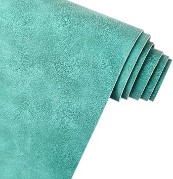 Cyan Soft Faux Suede Fabric 30x135cm Synthetic Faux Leather Frosted Leatherette for Car Decoration Home Textiles