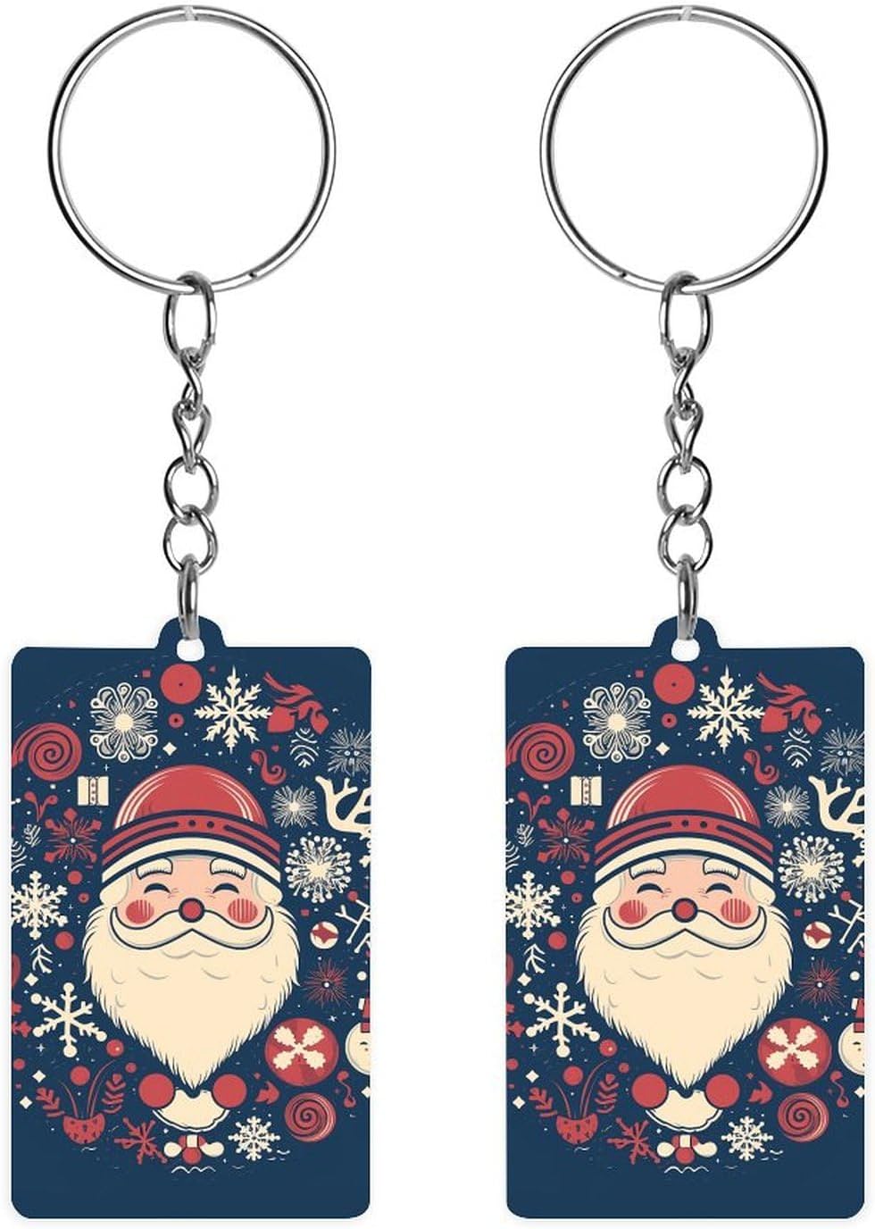Cute Cartoon Playful Santa Claus Printed Acrylic Key Chains, Key Chains for Car Keys Bag Chain Acrylic Decorations Gift Key Chains for Men And Women