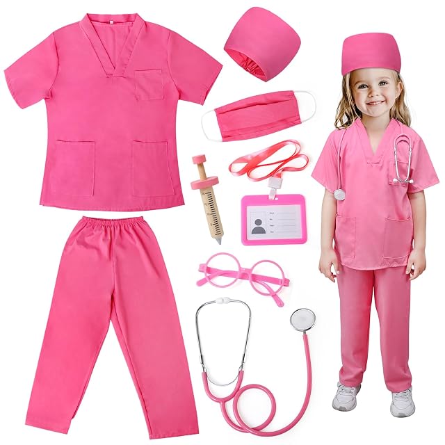 LEADSTAR Disfraz de Médico para Niña,Medico Juegos Educativos Niños 3 4 5 6-10 Años Juguete Creativo…
