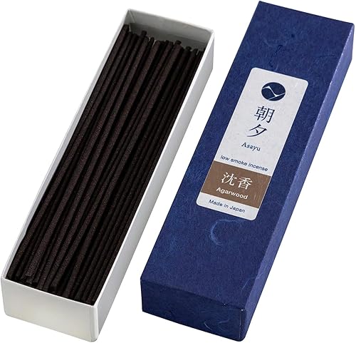Asayu Japan Varillas de incienso natural de madera de agar, tamaño de muestra de incienso japonés para relajación nocturna, yoga, meditación.