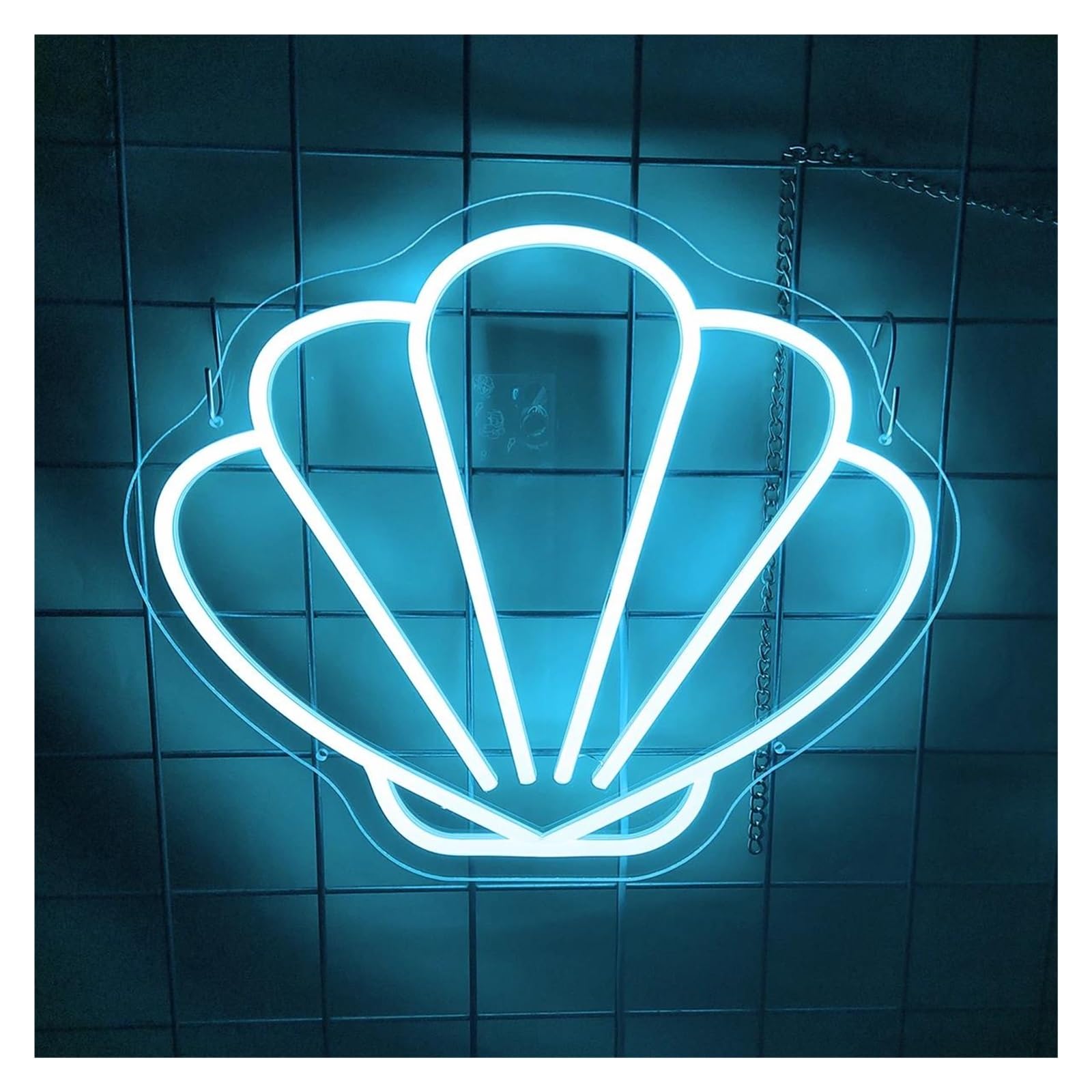 SHOUXI Sign Lamp Shell Shape Neon Sign Beauty Room Decor Salon Wall Decor Gaming Room Bedroom(C,30X36.5cm)
