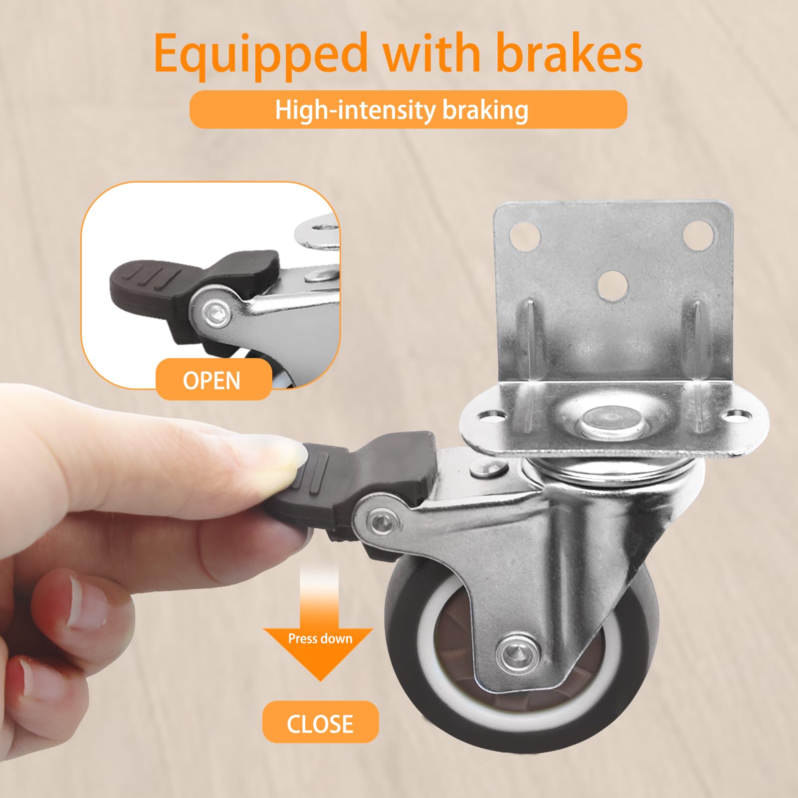 Ruote Da 50 Mm Con Freno, 4 Ruote Girevoli Per Mobili/trasporto