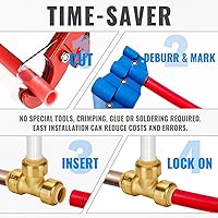 Vista 6 de SUNGATOR Camiseta de 1/2 pulgada, accesorios Pex de empuje de 1/2 pulgada, accesorios en T de 1/2 pulgada, conector en T de plomería sin plomo