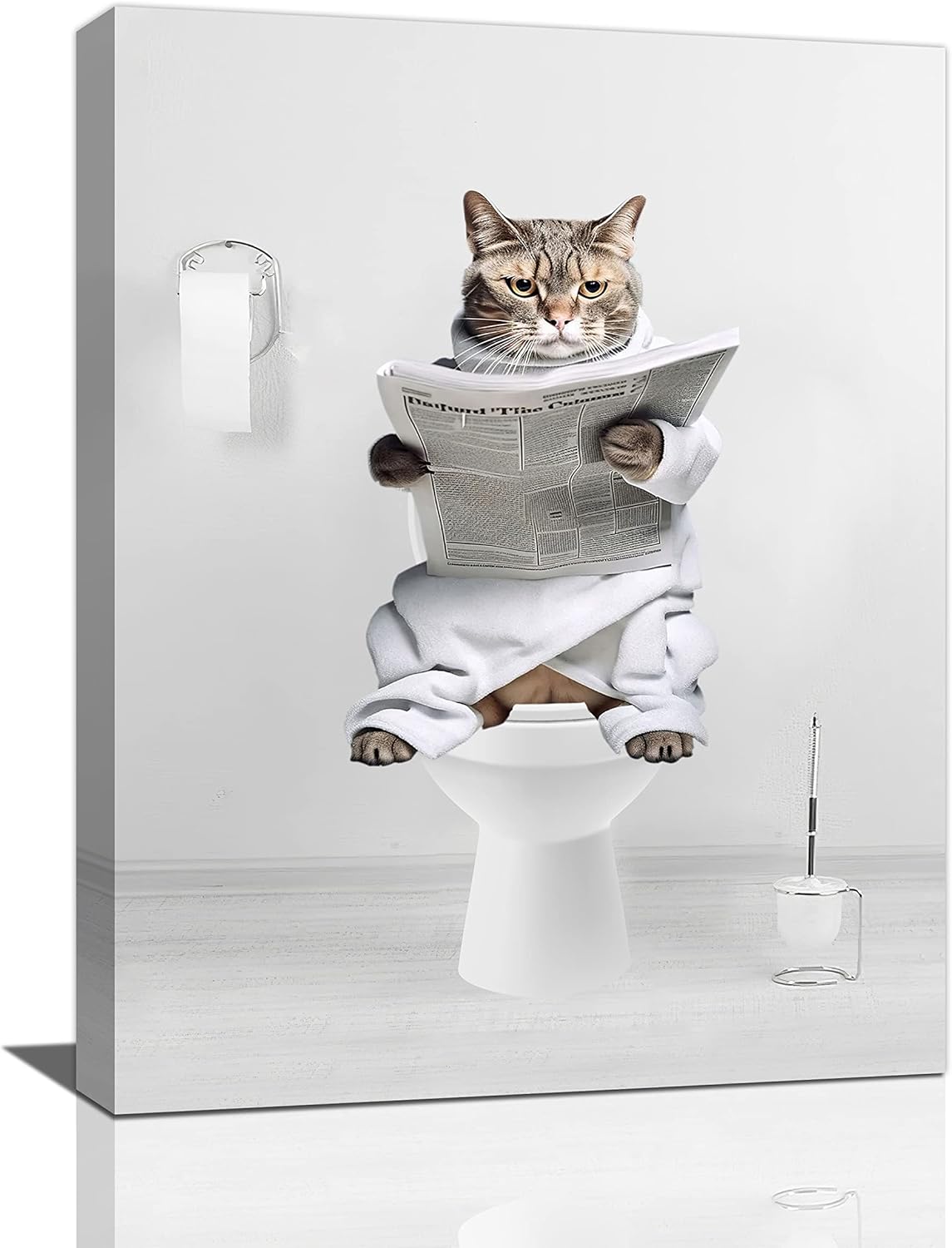 Amazon.com: Funny Cat Bathroom Decor Wall Art Cute Cat Art Pictures ...