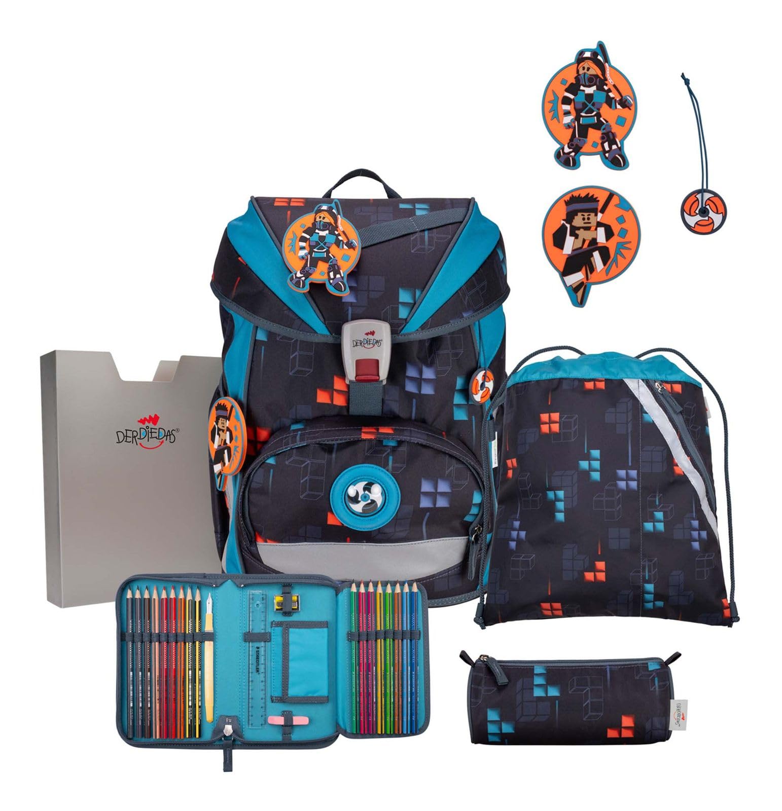 DerDieDas Schulranzen Set 5-TLG. ErgoFlex Ninja Fighter