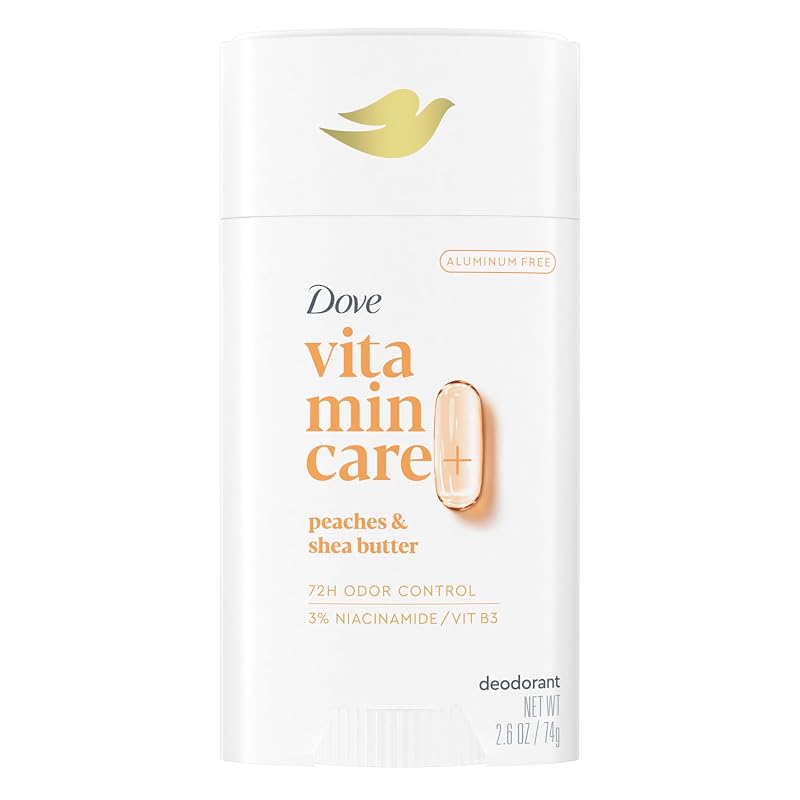 Desodorante em bastão Dove Peaches & Shea Butter VitaminCare+ sem alumínio, 74 g
