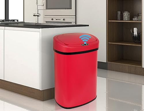 Miniatura 8 de Bote de basura de 13 galones, cubo de basura de cocina, cubo de basura con sensor de movimiento de 13 galones de alto, cubos de basura de cocina,