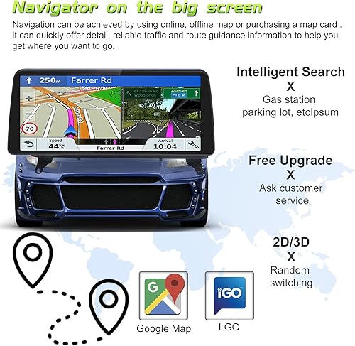 Miniatura 5 de Navegador GPS para automóvil de 123 pulgadas pantalla táctil estéreo Blu-ray para BMW X5 X6 E70 E71 con sistema iDrive CarPlay retenido sistema