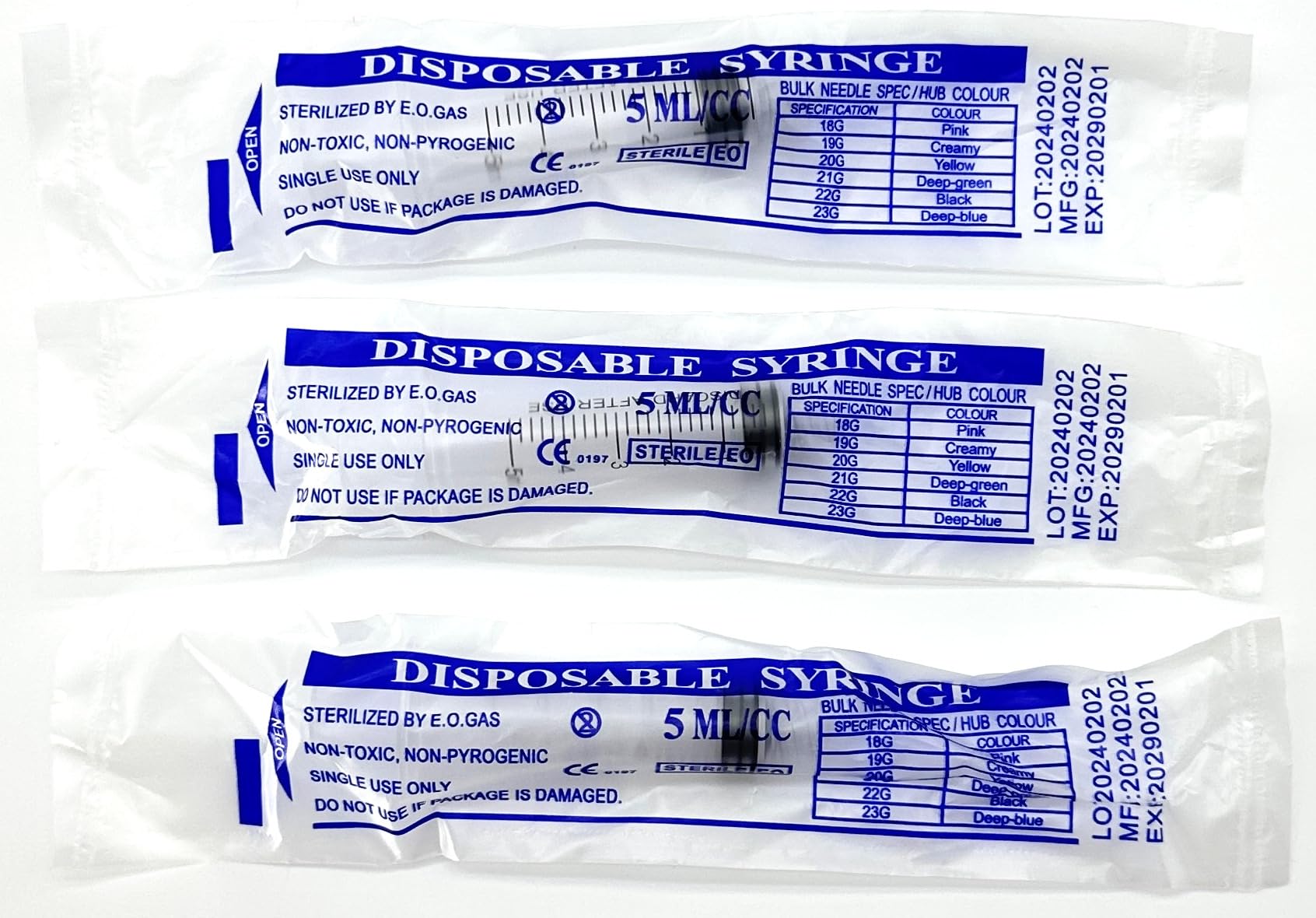 5mL Luer Lock Syringes, Sterile, Individually Sealed, 100 Pcs Per Pack, Needle-Free — Amazon image 2